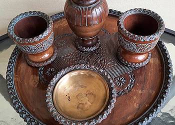 Zestaw trafika zapalniczka popielniczka pojemniki  lata 60 te