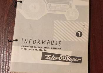 zetor 50 super informator o zmianach technicznych