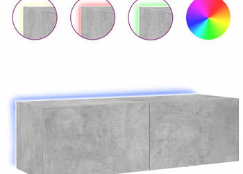 Ścienna szafka TV z LED szarość betonu 100x35x31 cm WM-837298