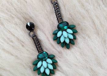 Piękne zielone Kolczyki By Dziubeka Wiszące Piękne zielone Kolczyki By Dziubeka Wiszące