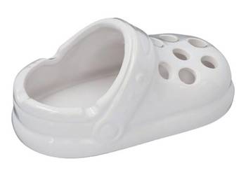 Biała Popielniczka Ceramiczna w Kształcie Klapka Buta typu Crocs