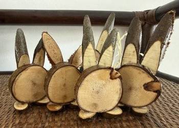 Mini Zajączek z Drewna – Naturalny Akcent Wielkanocny (9 cm)