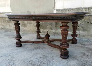 Stół jadalniany rozkładany 3,5m-6m dębowy refektarzowy XIX w.,UNIKAT