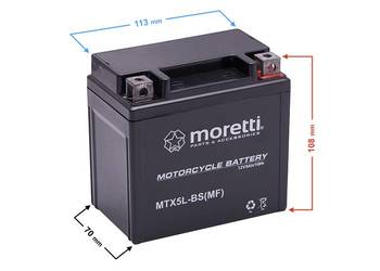 Akumulator Moretti AGM (Gel) MTX5L-BS nowy 5Ah, Kętrzyn