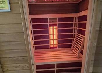 Sauna kabina na podczerwień szklane drzwi LED