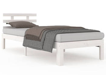 Rama łóżka biała lite drewno pojedyncza 75x190 cm WM-814715