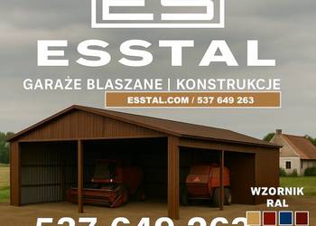 Garaż Blaszany | HALA MAGAZYNOWA | Wiata OTWARTA DUŻA  – ESSTAL-