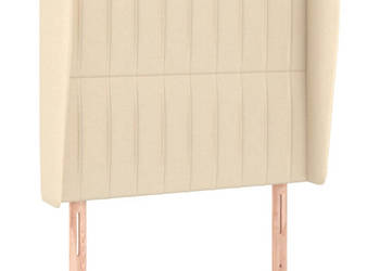 Zagłówek uszak kremowy 93x23x118/128 cm tkanina WM-3118181