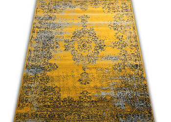 NOWOCZESNY DYWAN 120X170 CARLO 3733 MUSTARD GĘSTE RUNO DO WNĘTRZ
