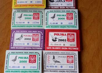 Karty własności gołębia pocztowego