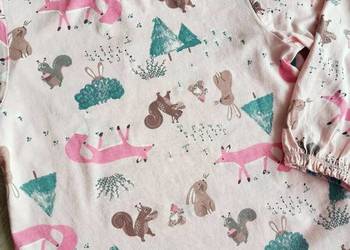 Bluzka koszulka dziewczęca na długi rękaw różowa leśne zwierzęta 116