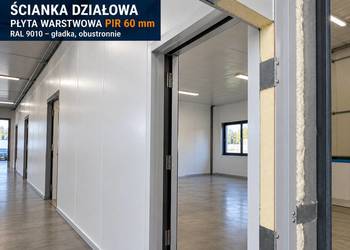 Płyta warstwowa obornicka I GAT. PIR S 60 mm poliuretan pianka 9010 gładka