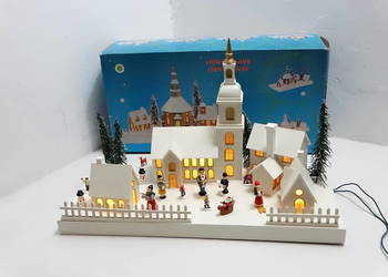 Drewniana Miasteczko Świąteczne Podświetlane Diodami Vintage Lichter Haus