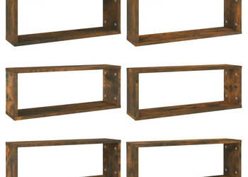 Półki ścienne 6 szt. przydymiony dąb 60x15x23 cm WM-815926