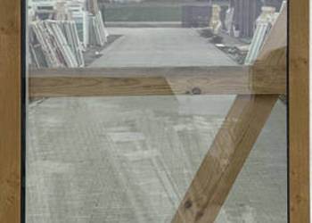 OKNA KacprzaK Witryna 76X201 FIX Używany PCV Plastikowy Jasny Brąz
