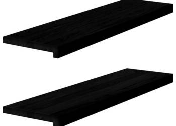 Parapety 2 szt. ciemnobrązowy 90x25x2 cm lite drewno dębowe WM-4009183