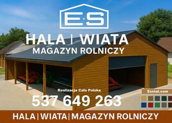 Duża HALA | Garaż Blaszany RAL |Konstrukcja |Wiata Blaszana  - ESSTAL-