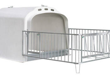 Domek dla cieląt pojedynczy CalfOTel XL-5 z 4-częściowym ogrodzeniem z ręc…