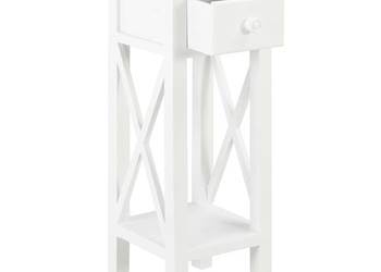 vidaXL Stolik boczny, biały, 27x27x65,5 cm, drewniany(SKU:280057)