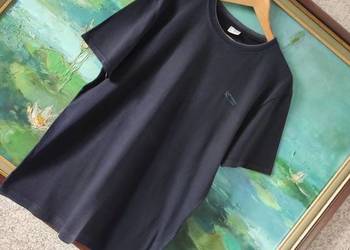 koszulka męska top t-shirt klasyczny granatowy bawełniany krótki rękaw