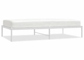 Łóżko Metalowe Białe Rama Łóżka Ze Stelażem Biała 100x190 cm WM-350907