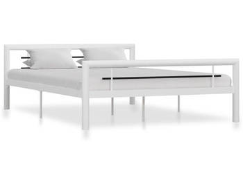 Łóżko Metalowe Białe Rama Łóżka Ze Stelażem Biała 140 x 200 cm WM-284547