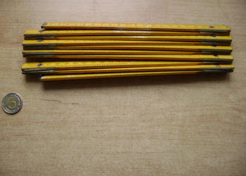 Starocie z PRL - Stare narzędzia = Miara drewniana składana 2 metry