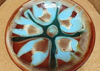 Ceramiczny talerz dekoracyjny, średnica 26 cm, ze Spółdzielni „Kamionka”