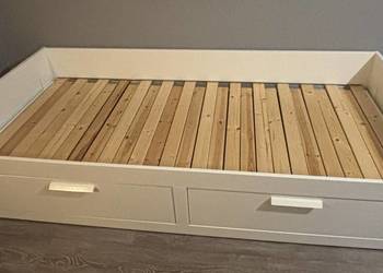 OKAZJA - używane łóżko IKEA BRIMNES leżanka z 2 szufladami 160x200
