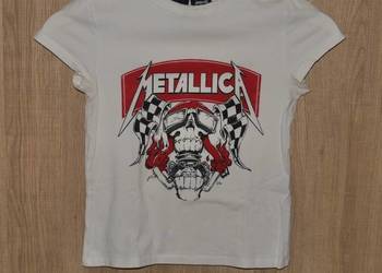 Bershka Metallica fajna dopasowana bluzka 34 XS