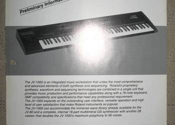 Roland JV-1000 Preliminary Information - broszura informacyjna