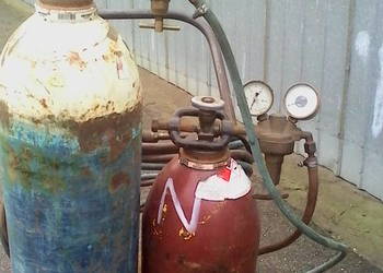 butle tlen acetylen z wózkiem i palnikiem gazy techniczne