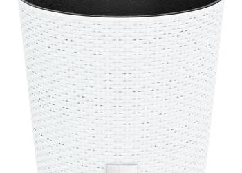 Donica z pojemnikiem wewnętrznym biała 15/153 L rattan PP WM-364685