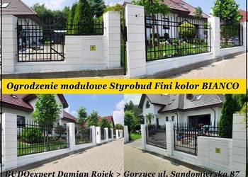 Nowoczesne ogrodzenie modułowe Styrobud Fini kolor BIANCO