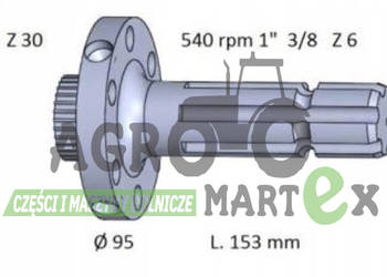 716150220400, 71034100000, 0071034100000 WAŁEK PTO 1 3/8 - 6 FREZÓW AGCO