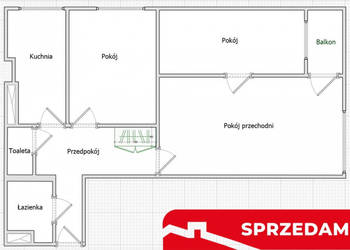 Przestronne mieszkanie w centrum Puław-60m², 3-pok