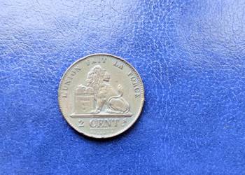 Stare monety 2 cent 1869 Belgia