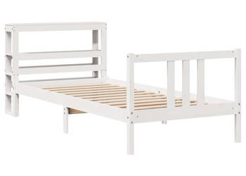 Rama łóżka z zagłówkiem bez materaca biała 90x200 cm WM-3305964