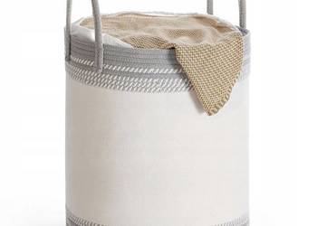 Songmics Bawełniany kosz na pranie 60 L