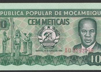 MOZAMBIK 100 METICAIS 1983 - AQ - STAN BANKOWY UNC