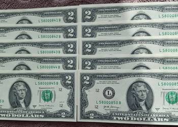 10 x 2 $ USA  2017 r.-T. Jefferson-San Francisko-"L"-Seria"A"
