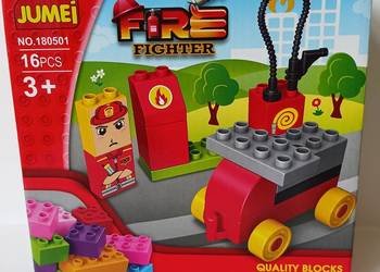 Zestaw klocków Straż Pożarna – wóz strażacki + figurka | 16 elementów | 3+