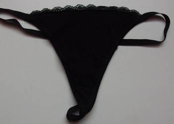 czarne stringi H&m xs 34 S 36 one size rozmiar uniwersalny