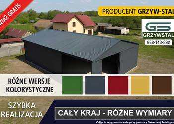 DUŻY GARAŻ BLASZANY|Magazyn|Hala|Wiata GRAFIT  - GRZYWSTAL