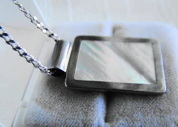 Masywny 16,10 gr! naszyjnik srebro i masa perłowa