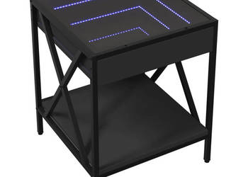 Stolik nocny z LED Infinity czarny 40x40x49 cm WM-3284096