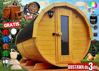 SAUNA Ogrodowa 300cm + GRATIS Beczka 500L + Akcesoria