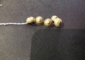 Stare Guziki Złote Metalowe Guzy - 5 szt