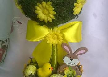 drzewko stroik ozdoba kula jajka hand made królik