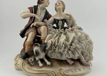 Antyczna porcelana koronkowa UNTERWEISSBACH – Turyngia, Dresden Lace